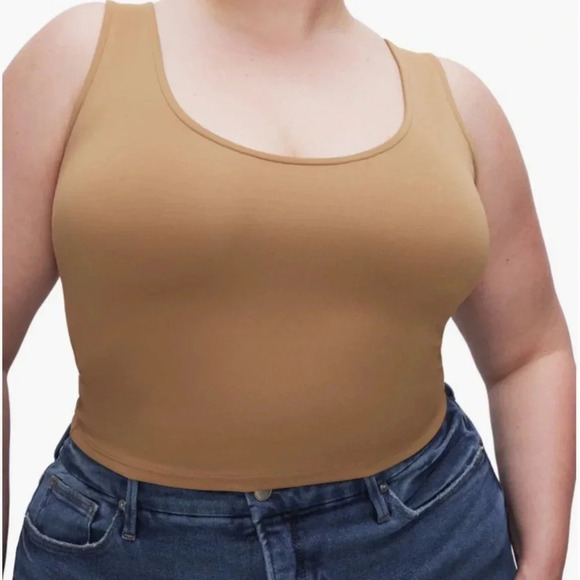 Good American Scuba scoop neck crop tank size 2XL (5) pecan color - Picture 1 of 7